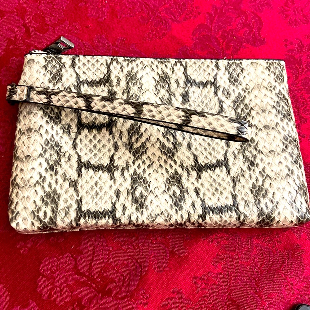 A NEW DAY Vegan Snakeskin Wristlet Clutch